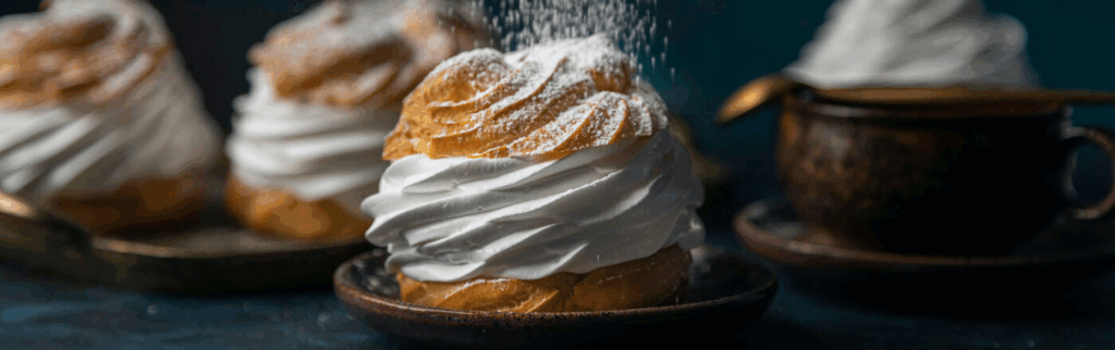 Ptysie z kremem bezowym