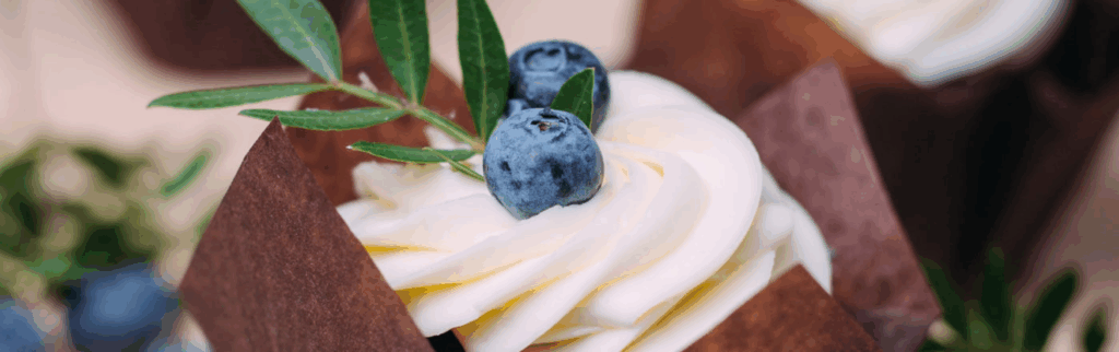 Muffinki jogurtowe z kakao i borówkami