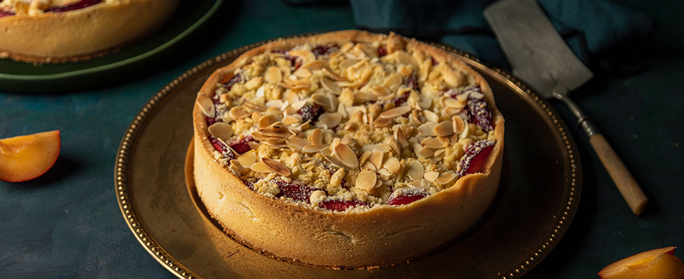 Wegańska tarta śliwkowa.